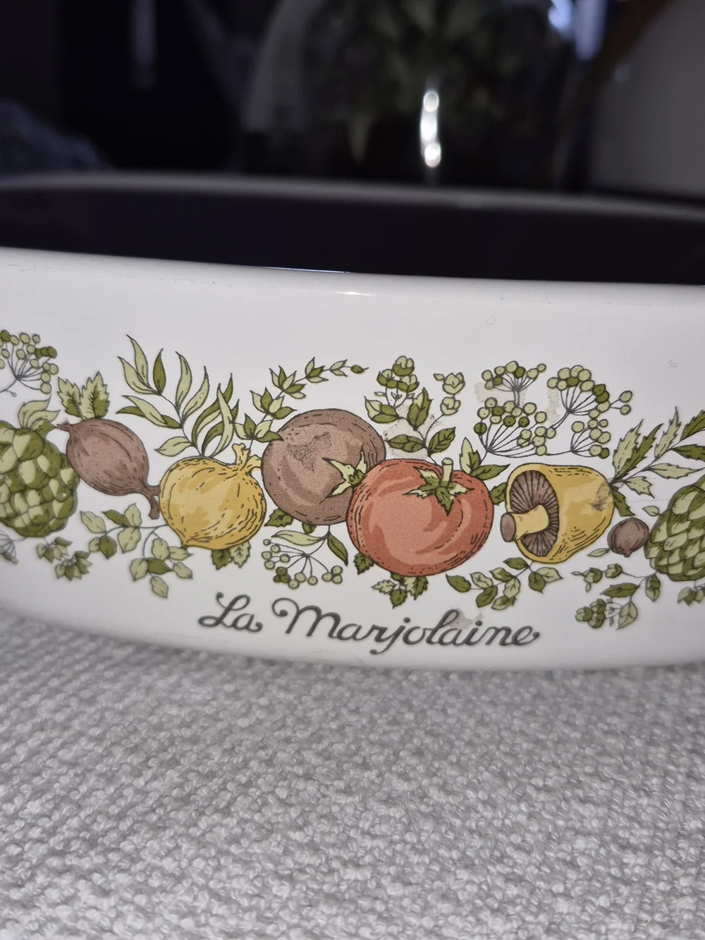 vintage Corning Ware casserole dish from the 